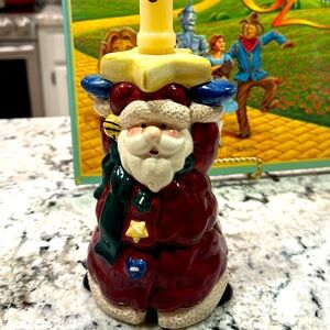 Vintage Ceramic Santa Candle Holder. Bella Casa by Ganz.